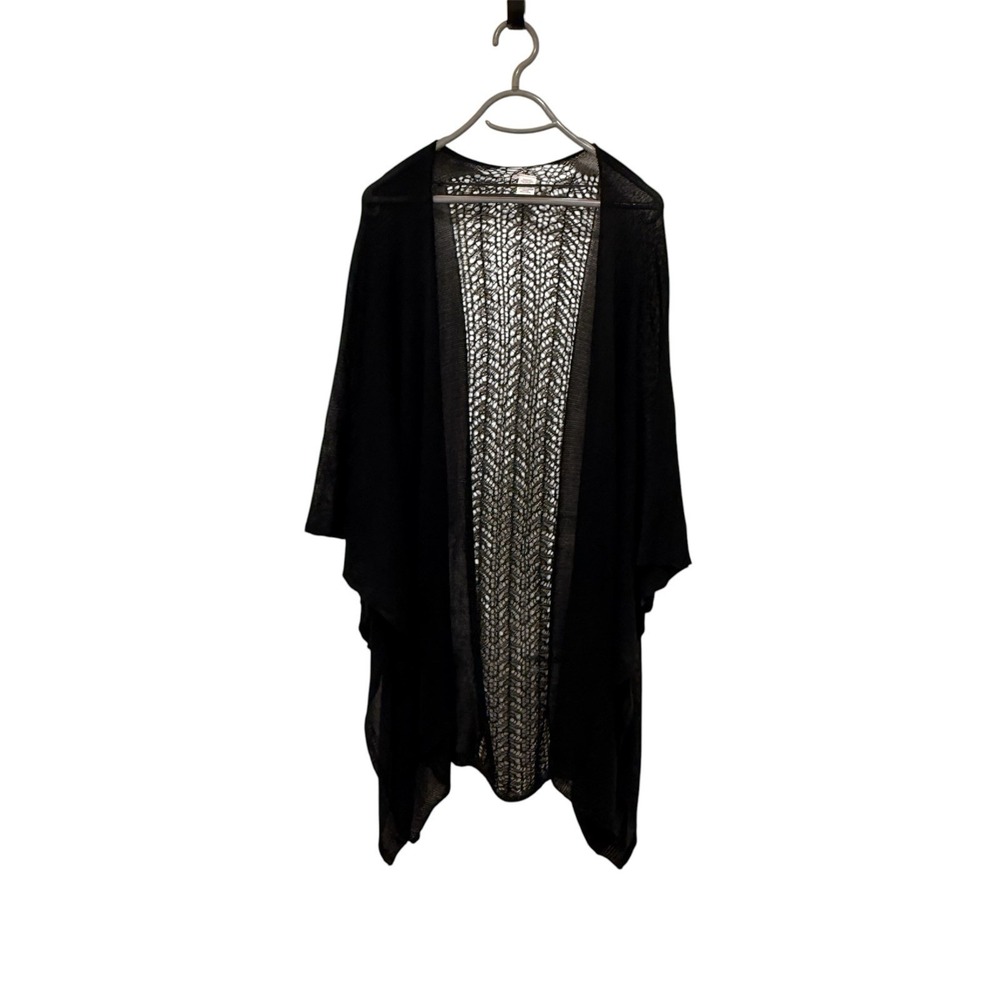 Women's Black Batwing Shawl Hallo Witchy Festival Goth Spiderweb Crochet OS